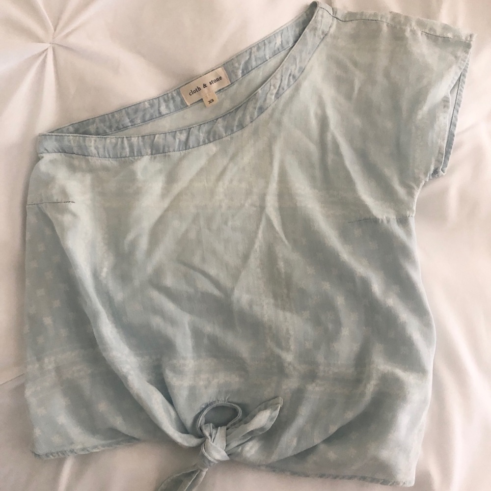 Distressed Denim Top